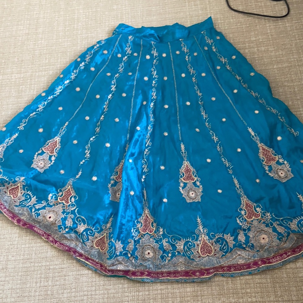 Blue ornate skirt